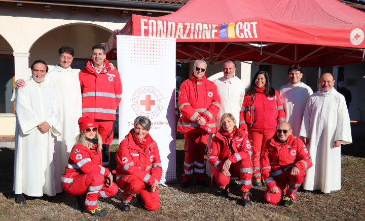 Red Cross Volunteers with Ramia Monks